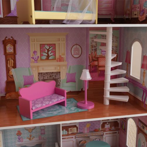 키드크래프트 KidKraft Penelope Wooden Pretend Play Dollhouse Mansion w Furniture (2 Pack)