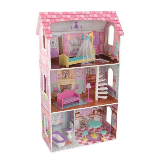 키드크래프트 KidKraft Penelope Wooden Pretend Play Dollhouse Mansion w Furniture (2 Pack)