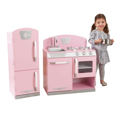 키드크래프트 KidKraft Pink Retro Kitchen & Refrigerator