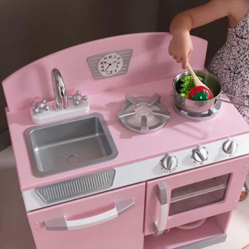 키드크래프트 KidKraft Pink Retro Kitchen & Refrigerator