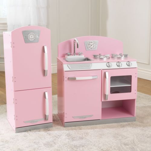 키드크래프트 KidKraft Pink Retro Kitchen & Refrigerator