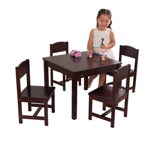 키드크래프트 KidKraft Farmhouse Table and 4 Chairs Set, Multiple Colors