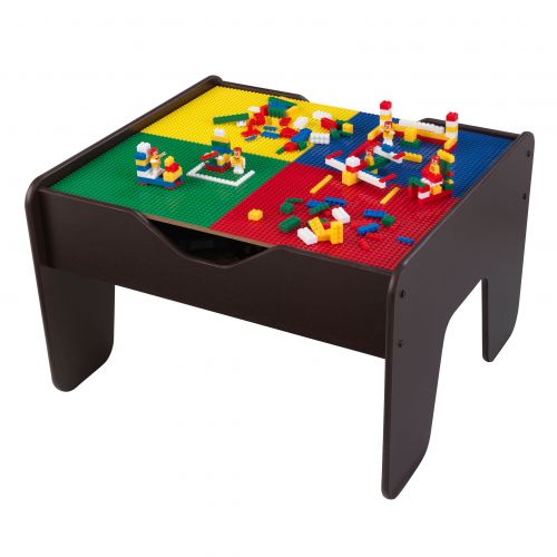 키드크래프트 KidKraft 2-in-1 Activity Table With Board - Espresso with 230 accessories included