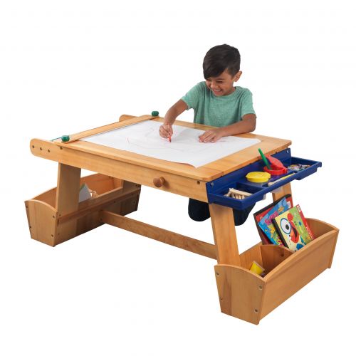 키드크래프트 KidKraft Art Table with Drying Rack & Storage