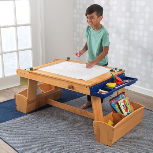 키드크래프트 KidKraft Art Table with Drying Rack & Storage