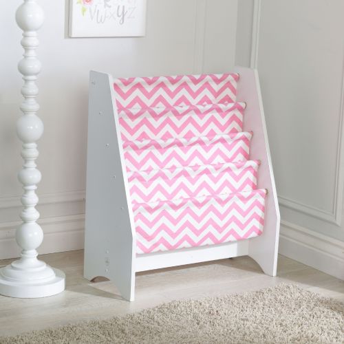 키드크래프트 KidKraft Sling Bookshelf - Pink & White