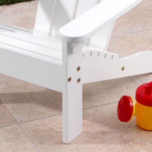 키드크래프트 KidKraft Wooden Adirondack Childrens Outdoor Chair, Weather-Resistant - White