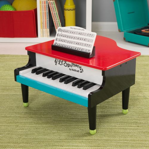 키드크래프트 KidKraft Lil Symphony Wooden Play Piano with Reversible Sheet Music, Kids Musical Instrument Toy