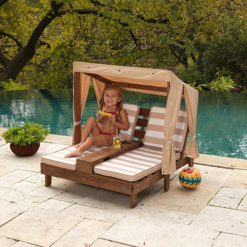 키드크래프트 KidKraft Double Chaise Lounge with Cup Holders