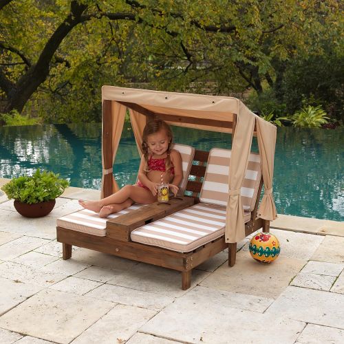 키드크래프트 KidKraft Double Chaise Lounge with Cup Holders