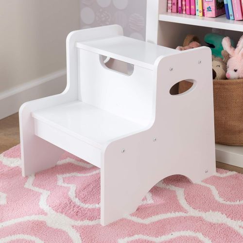 키드크래프트 [아마존베스트]KidKraft Wooden Two Step Childrens Stool with Handles- White