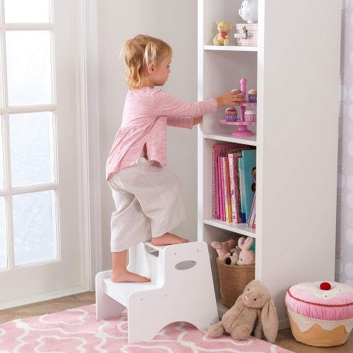 키드크래프트 [아마존베스트]KidKraft Wooden Two Step Childrens Stool with Handles- White