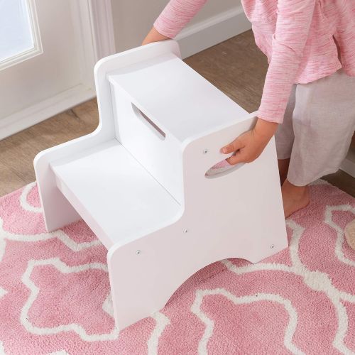 키드크래프트 [아마존베스트]KidKraft Wooden Two Step Childrens Stool with Handles- White