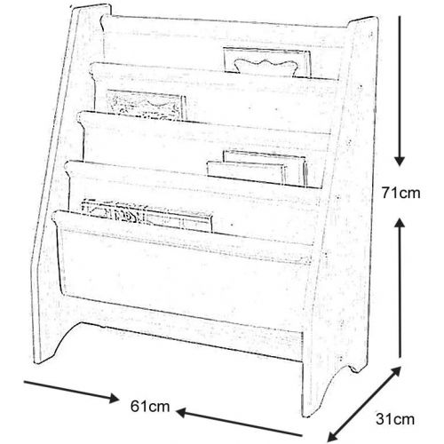 키드크래프트 KidKraft Wood & Canvas Sling Bookshelf Furniture for Kids  Pastel & Natural