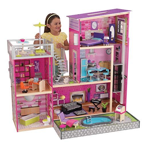 키드크래프트 KidKraft Girls Uptown Dollhouse with Furniture