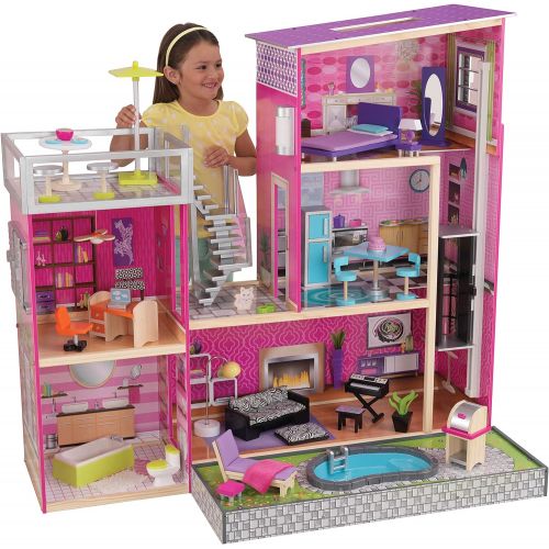 키드크래프트 KidKraft Girls Uptown Dollhouse with Furniture