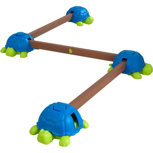키드크래프트 KidKraft Turtle Totter Wooden Adjustable Balance Beam for Toddlers with Squeaky Turtle and Wobble Board, Gift for Ages 2-5