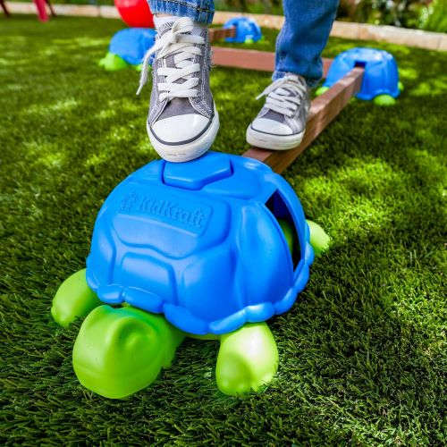 키드크래프트 KidKraft Turtle Totter Wooden Adjustable Balance Beam for Toddlers with Squeaky Turtle and Wobble Board, Gift for Ages 2-5
