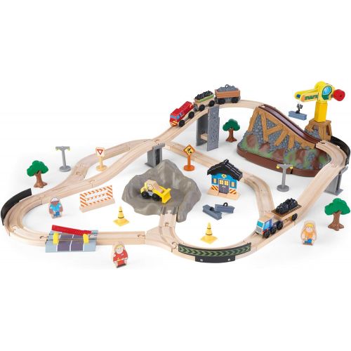 키드크래프트 KidKraft Bucket Top Construction Train Set, 61-Piece