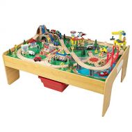 KidKraft Adventure Town Railway Train Set & Table with EZ Kraft Assembly, Natural