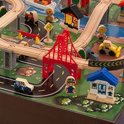 키드크래프트 KidKraft Metropolis Train Table & Set