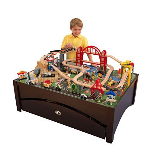 키드크래프트 KidKraft Metropolis Train Table & Set