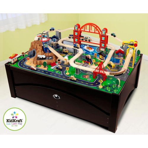 키드크래프트 KidKraft Metropolis Train Table & Set