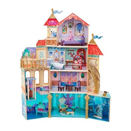 키드크래프트 KidKraft Disney Ariel Undersea Kingdom Dollhouse with Ez Kraft Assembly