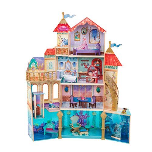 키드크래프트 KidKraft Disney Ariel Undersea Kingdom Dollhouse with Ez Kraft Assembly