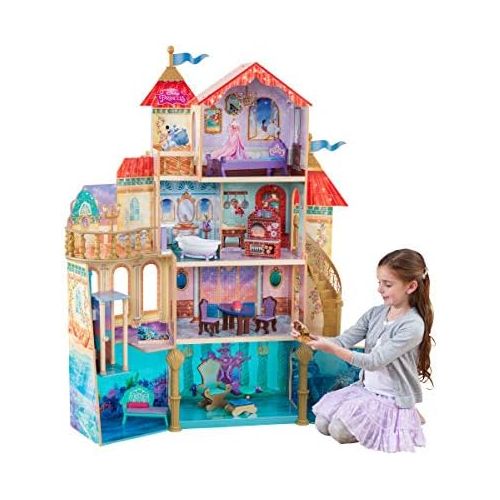 키드크래프트 KidKraft Disney Ariel Undersea Kingdom Dollhouse with Ez Kraft Assembly