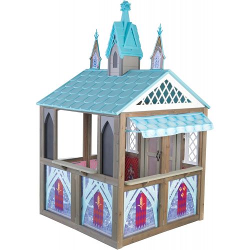 키드크래프트 KidKraft Disney Frozen Arendelle Wooden Playhouse, Childrens Outdoor Play, Gift for Ages 3-10