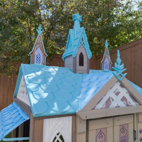 키드크래프트 KidKraft Disney Frozen Arendelle Wooden Playhouse, Childrens Outdoor Play, Gift for Ages 3-10