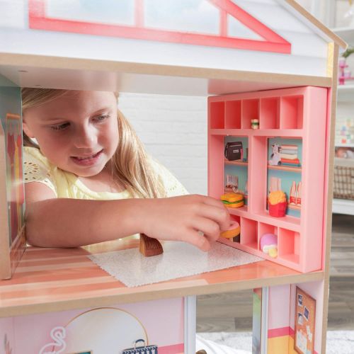 키드크래프트 KidKraft Charlie Dollhouse with 10-Piece Accessory Set, Gift for Ages 3+