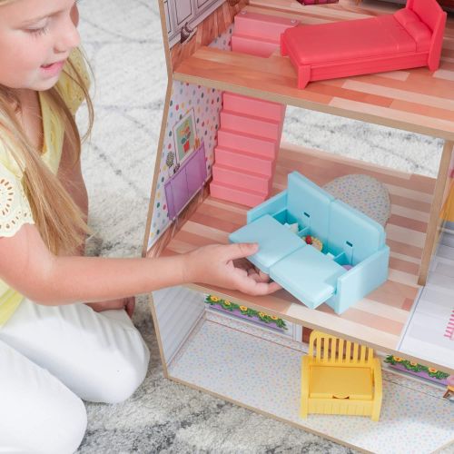 키드크래프트 KidKraft Charlie Dollhouse with 10-Piece Accessory Set, Gift for Ages 3+