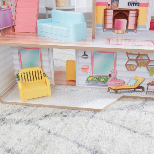 키드크래프트 KidKraft Charlie Dollhouse with 10-Piece Accessory Set, Gift for Ages 3+