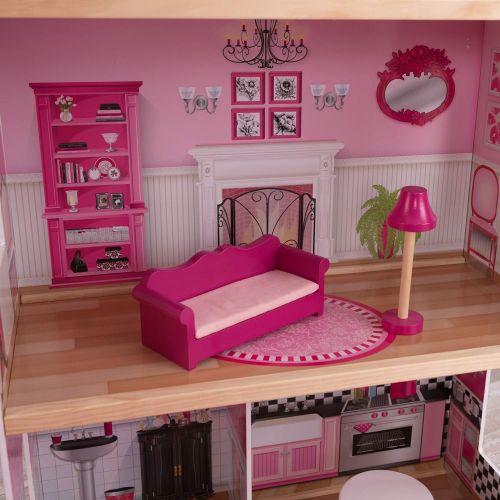 키드크래프트 KidKraft Bonita Rose Dollhouse - Colorful Toddler Toy for 12 Inch Dolls Real Wood, Gift for Ages 3+ 25.25 x 12.5 x 44.9