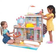 KidKraft Ferris Wheel Fun Beach House Dollhouse, Two-Sided with 19 Play Accessories and EZ Kraft Assembly, Gift for Ages 3+