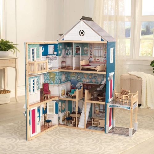 키드크래프트 KidKraft Grand Anniversary Wooden Dollhouse with Furniture, Gift for Ages 3+