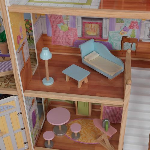 키드크래프트 KidKraft Majestic Mansion Wooden Dollhouse with 34-Piece Accessories, Working Elevator and Garage, Gift for Ages 3+