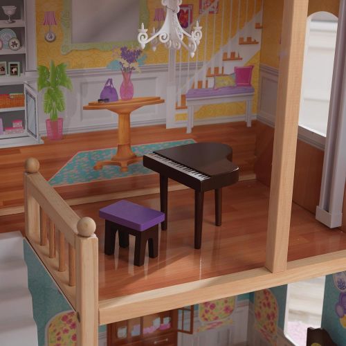 키드크래프트 KidKraft Majestic Mansion Wooden Dollhouse with 34-Piece Accessories, Working Elevator and Garage, Gift for Ages 3+