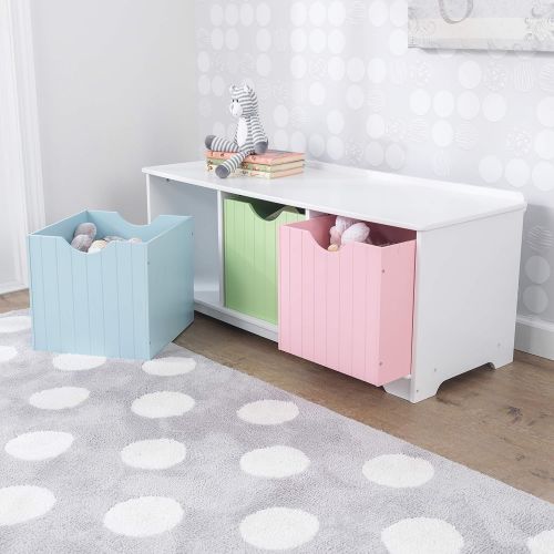 키드크래프트 KidKraft Nantucket Storage Bench - Pastel