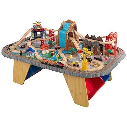 키드크래프트 KidKraft Waterfall Junction Train Set and Table Toy