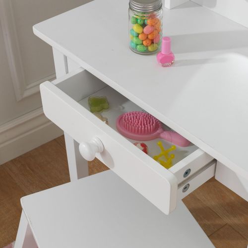 키드크래프트 KidKraft Medium Vanity & Stool - White