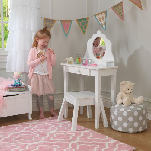 키드크래프트 KidKraft Medium Vanity & Stool - White