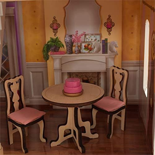 키드크래프트 KidKraft 65956 Charlotte Dollhouse with Ez Kraft Assembly Dollhouses, Multicolor