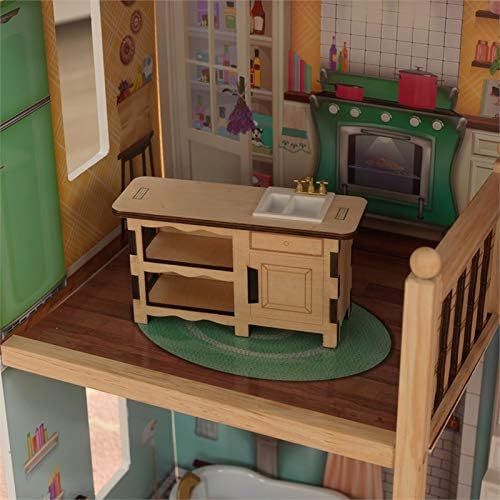 키드크래프트 KidKraft 65956 Charlotte Dollhouse with Ez Kraft Assembly Dollhouses, Multicolor