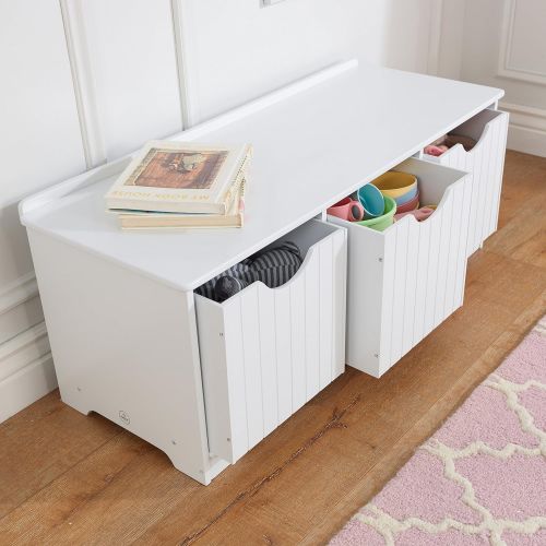 키드크래프트 KidKraft Nantucket Storage Bench - White