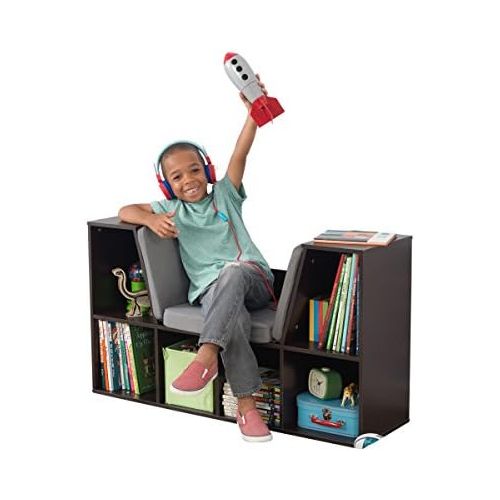 키드크래프트 KidKraft 14231 Bookcase with Reading Nook Toy, 46.46 x 15.16 x 5.04, Espresso