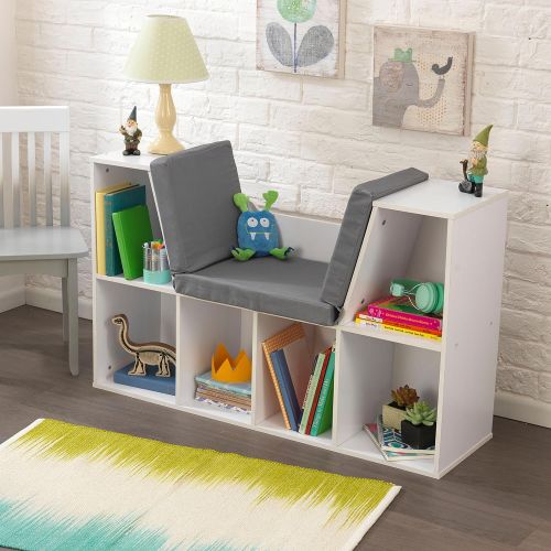 키드크래프트 KidKraft 14231 Bookcase with Reading Nook Toy, 46.46 x 15.16 x 5.04, Espresso