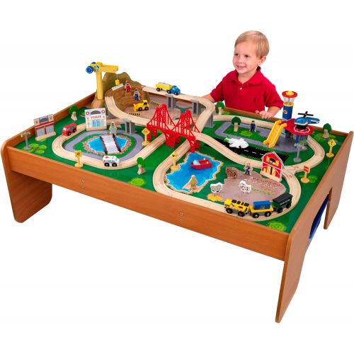 키드크래프트 KidKraft Ride Around Train Set and Table